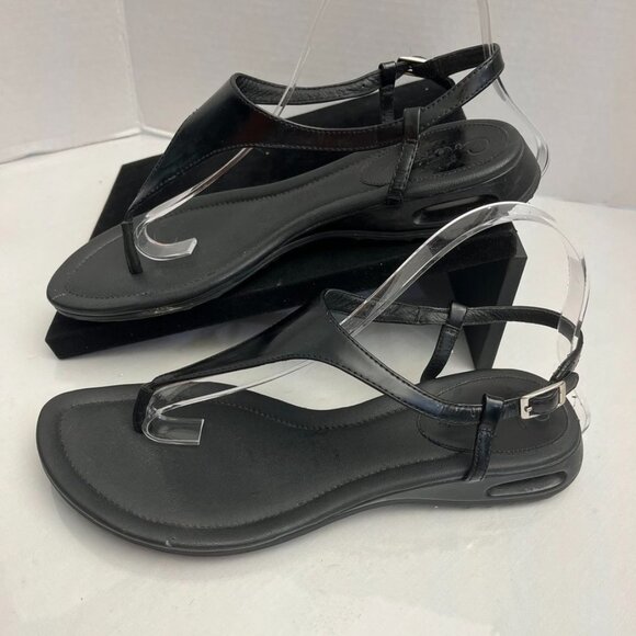 Cole Haan Air Thong Sandals Buckle Strap Black Leather 8B - Picture 4 of 12